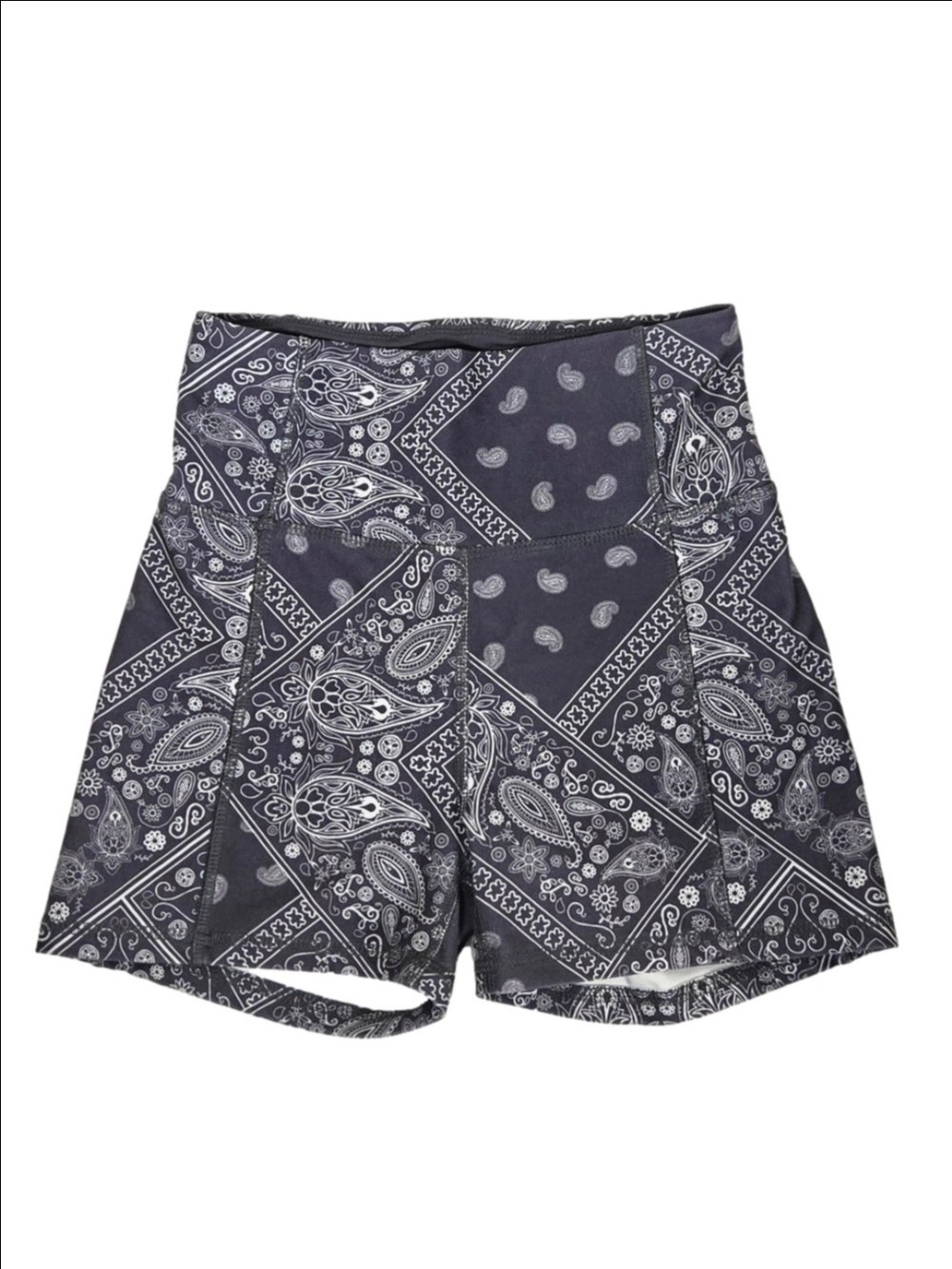 Jessica Simpson Grey & White Paisley Print Bike Shorts, Size XS ~ EUC
